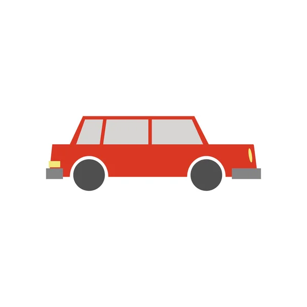 Simple Red Car Side — Stock Vector