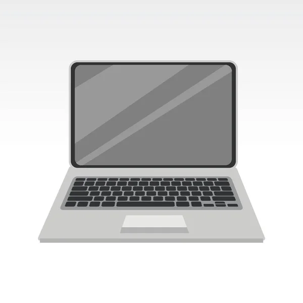 Vista frontale semplice del PC portatile — Vettoriale Stock