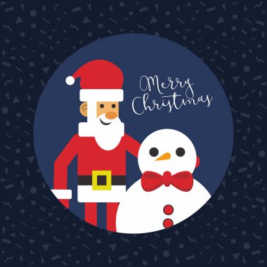 Merry Christmas Santa kardan adam kartı ile