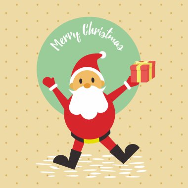 Mutlu Noeller Noel Baba hediye kartı arka plan vektör grafik illüstrasyon