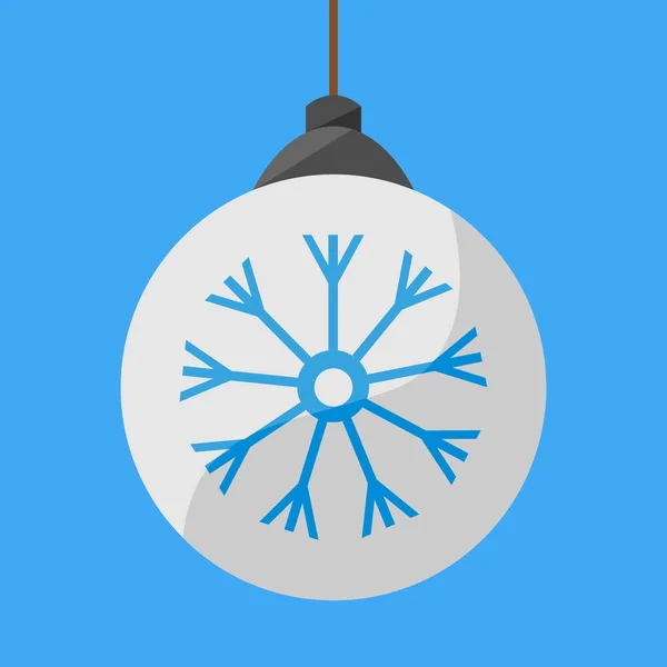 Décoration de boule de Noël flocon de neige bleu Illustration vectorielle — Image vectorielle
