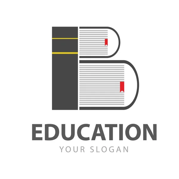 Illustration vectorielle du logo du livre d'éducation B initial — Image vectorielle