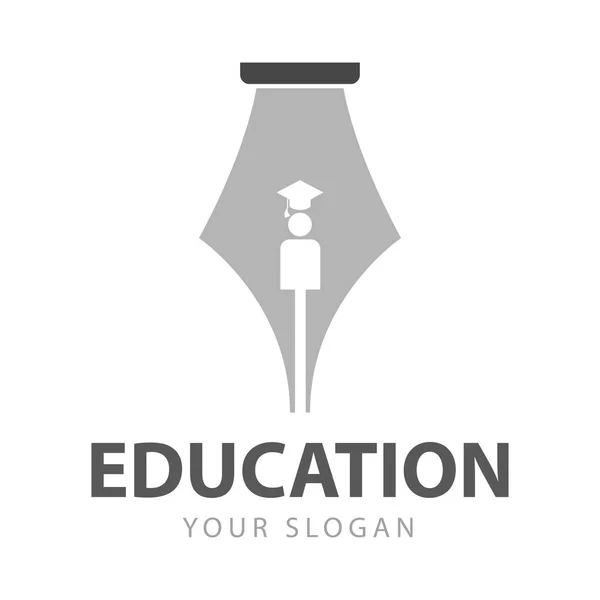 Graphique vectoriel simple de logo de diplômé d'éducation abstraite — Image vectorielle