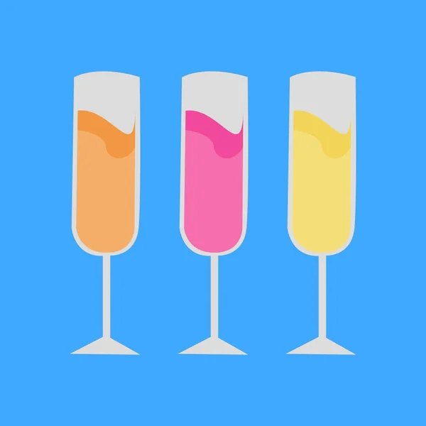 Kleurrijke partij Champagnes vectorillustratie — Stockvector