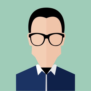 Kel saç akıllı iş adamı portre vektör çizim