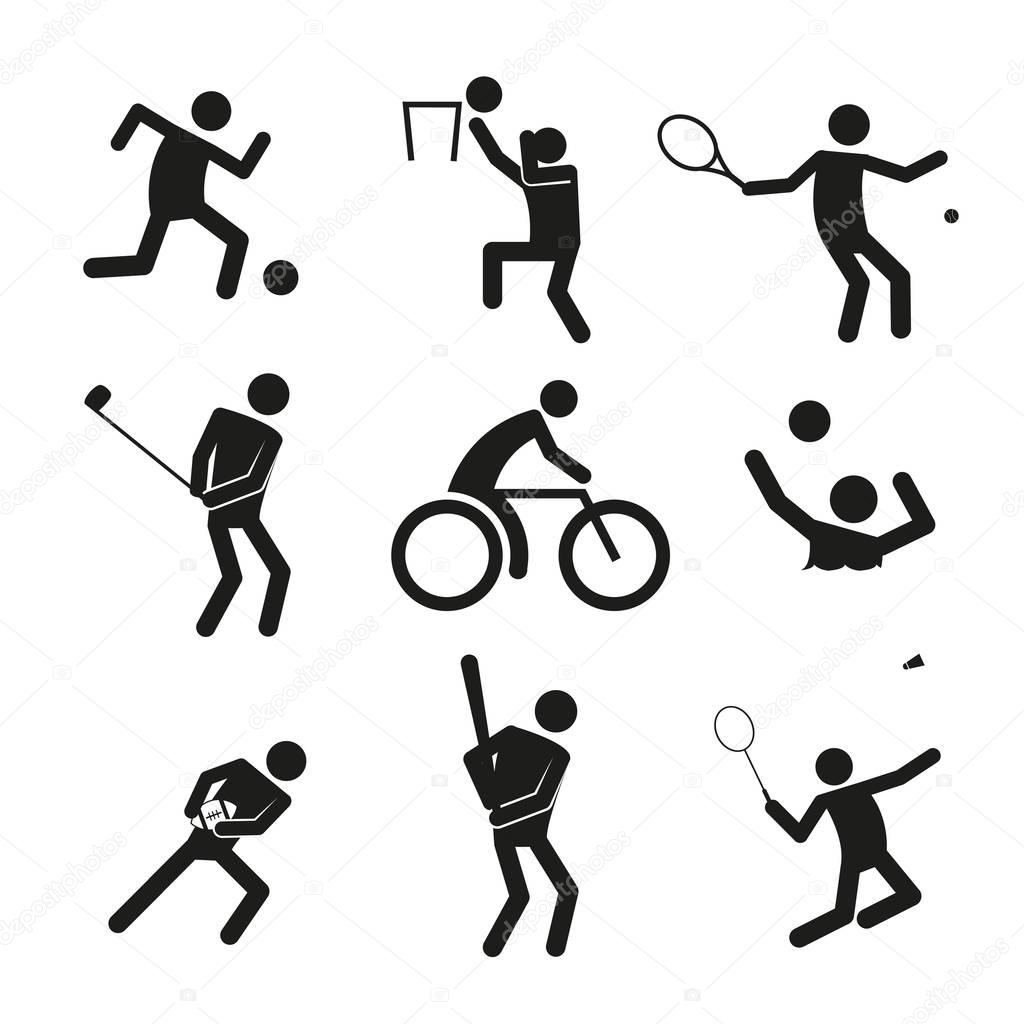 Sport Figure Symbol Vector Illustration Graphic Set