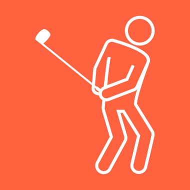Golf Spor şekil anahat simge vektör şekil grafiği