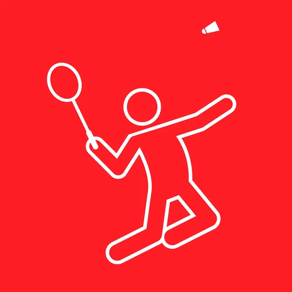 Badminton Sport Figure Outline Symbol Vector Illustration Graphic — Stock Vector