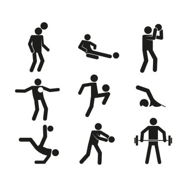Spor soyut resim simge vektör çizim grafik Set