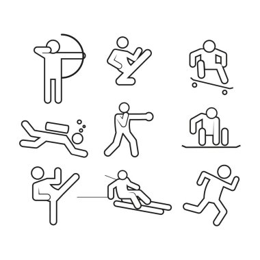 Spor soyut anahat simge vektör çizim grafik Set