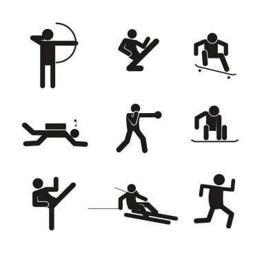 Spor soyut simge vektör çizim grafik Set