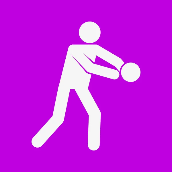 Basketball vorbei Sport Figur Symbol Vektor Illustration Grafik — Stockvektor