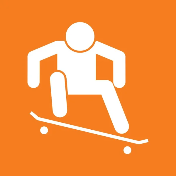 Skateboard Ollie Sport Figur Symbol Vektor Illustration Grafik — Stockvektor