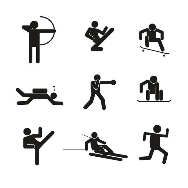 Set grafico astratto dell'illustrazione vettoriale del simbolo di sport — Vettoriale Stock