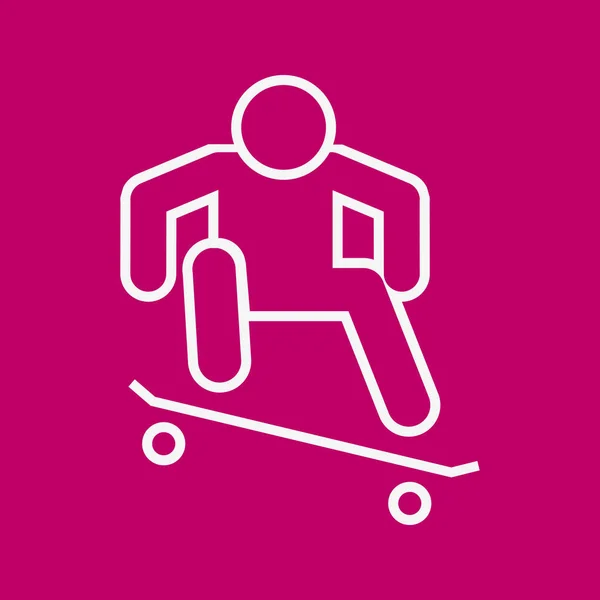 Skateboard Ollie Sport Outline Figure Symbole Illustration vectorielle Graphique — Image vectorielle