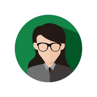 Uzun saçlı genç adam dairesel simge vektör çizim grafik akıllı
