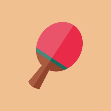 Basit düz stil Ping Pong raket yarasa spor vektör şekil grafiği