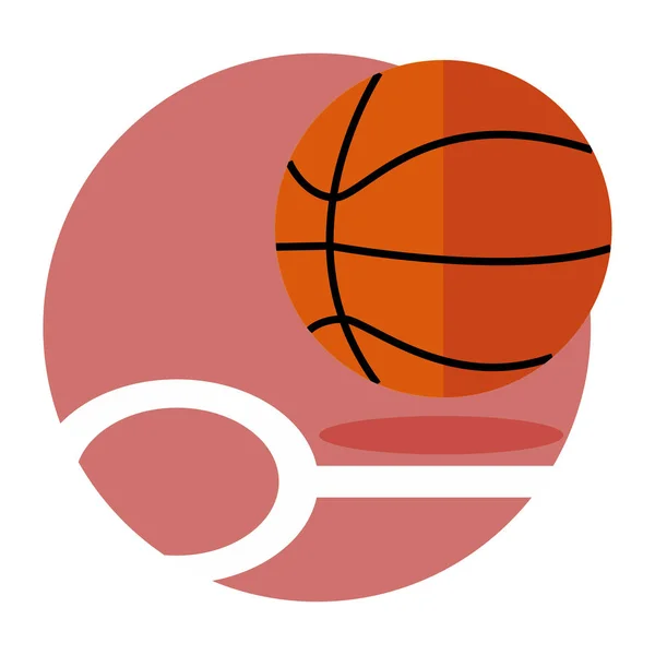 Kosárlabda játék jelkép Sport vektoros illusztráció grafikus — Stock Vector