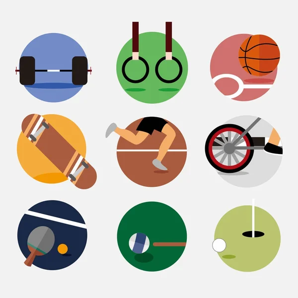 Circular Sport Emblema Vector Ilustração Gráfico Set — Vetor de Stock