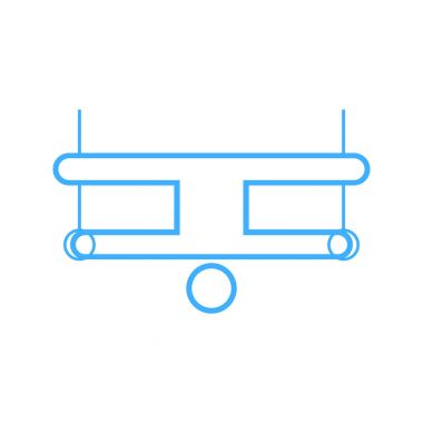 Jimnastik uçan yüzük spor anahat şekil simge vektör çizim