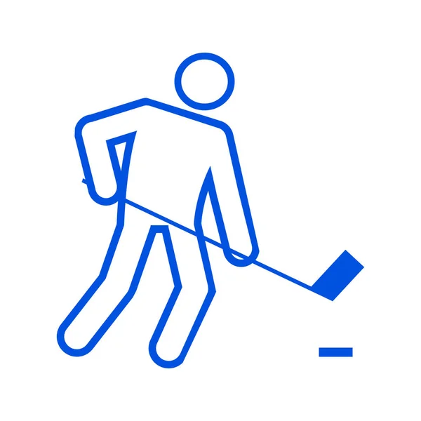 冰球运动轮廓图符号矢量插图图形 — 图库矢量图片