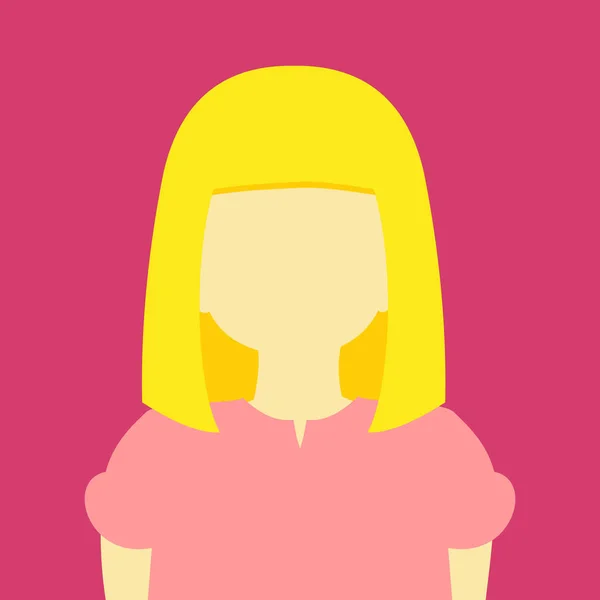 Ung flicka långa blonda hår personer vektor Illustration grafisk bakgrundsfärg — Stock vektor