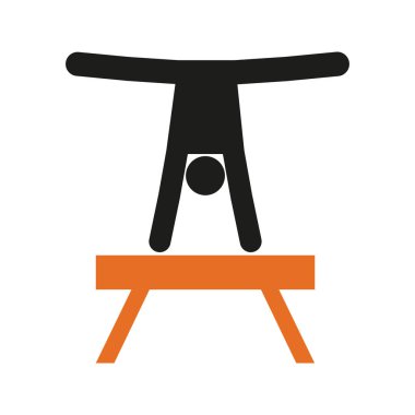 Basit Kulplu beygir açık el Stand spor resim simge vektör çizim