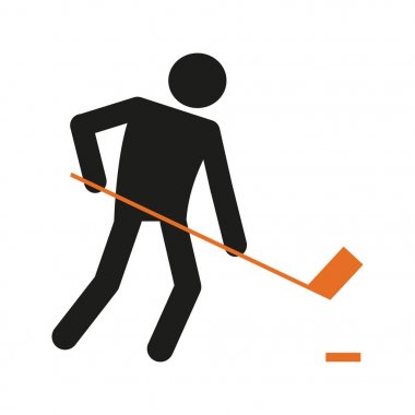 Basit buz hokeyi spor resim simge vektör çizim