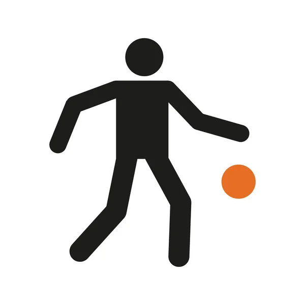 Einfache Basketball Dribbling Sport Figur Symbol Vektor Illustration — Stockvektor