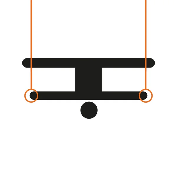 Simples Ginástica Voando Anéis Upside Sport Figura Símbolo Vetor Ilustração — Vetor de Stock