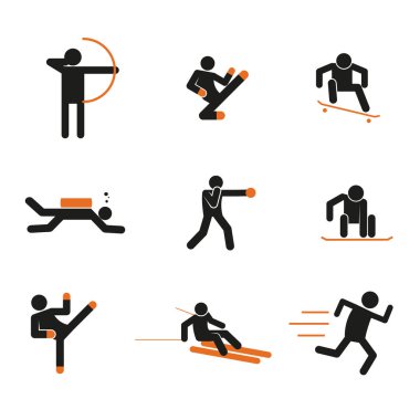 Basit spor soyut simge vektör çizim grafik Set