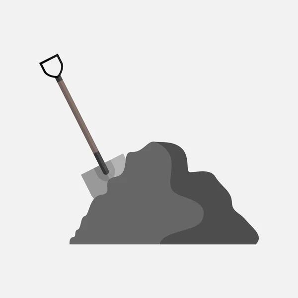 Stack of Coal Shovel Industry Mining Vector Ilustração Gráfica — Vetor de Stock