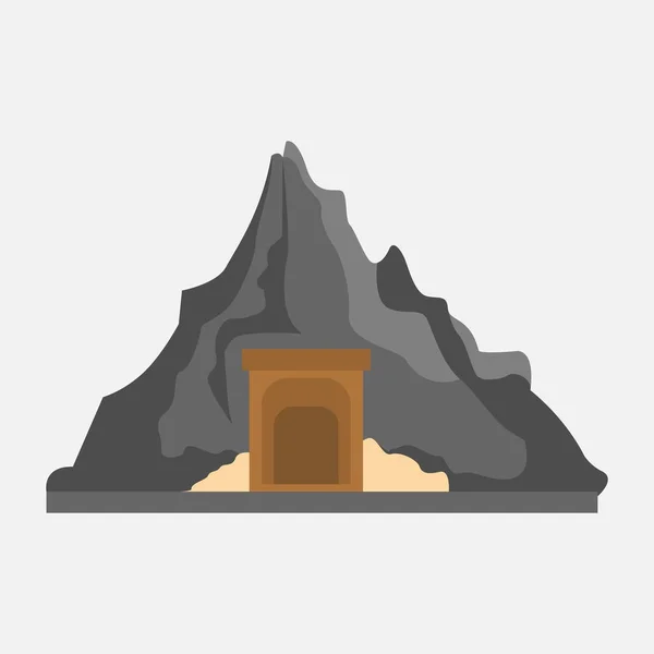 Pasillo minero Montaña Vector Ilustración Gráfico — Archivo Imágenes Vectoriales