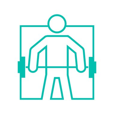 Kare şekli halter sporu şekil anahat simge vektör çizim