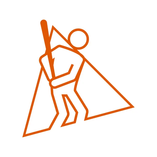 Triángulo Forma Béisbol Deporte Figura Esquema Símbolo Vector Ilustración — Vector de stock