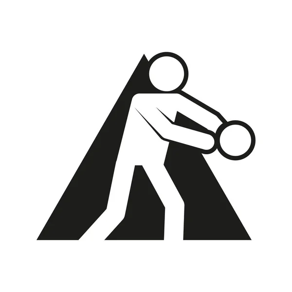 Triángulo Bloque Baloncesto Pasando Deporte Esquema Figura Símbolo Vector — Vector de stock