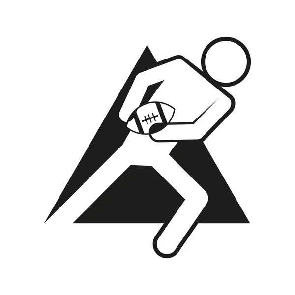 三角块橄榄球橄榄球体育 Figureoutline 标志向量例证 — 图库矢量图片