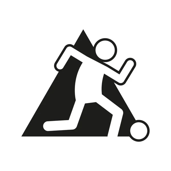 Triangle Block Football Soccer Sport Figure Symbol Vector Illustration — Stock Vector