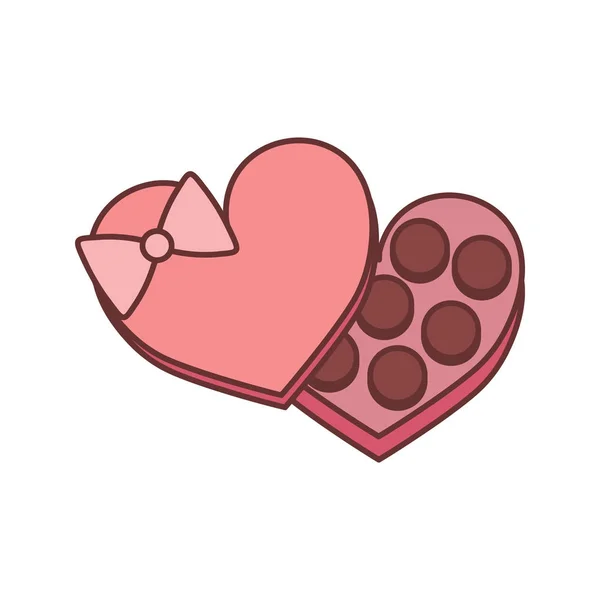 Caja de Chocolate San Valentín Vector Ilustración Gráfico — Archivo Imágenes Vectoriales