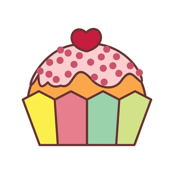 Amor Cupcake Valentine dom vetor ilustração gráfico — Vetor de Stock