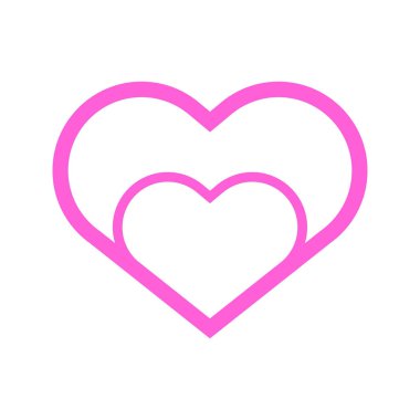 Çift anahat kalp aşk vektör şekil grafiği