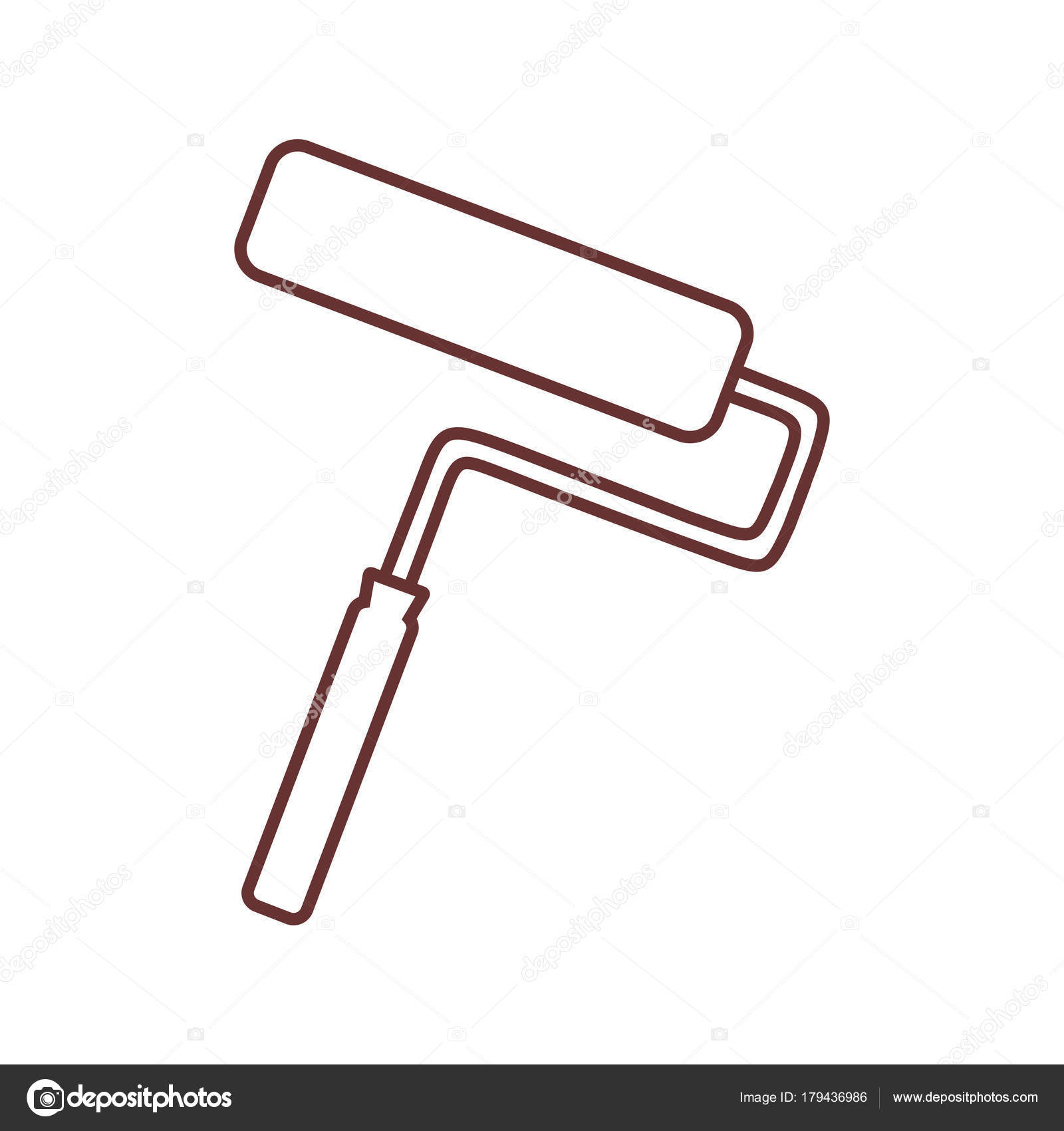 Desenho de rolo de pintura de contorno Desenho de objeto Vector Ilustração  Gráfica Vetor de ©svvell 179436986, image size:1600x1700
