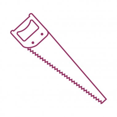 Anahat ahşap el testeresi çizim vektör şekil grafiği