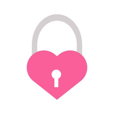 Aşk kalp asma kilit vektör çizim Graphicl