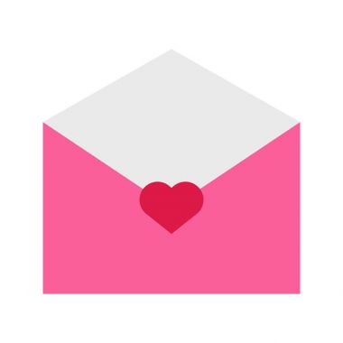 Sevgililer aşk mektubu vektör şekil grafiği