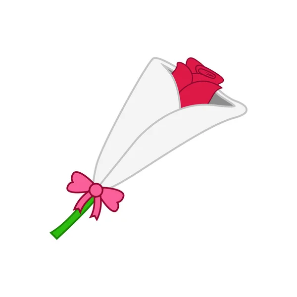 バラの花ギフト シルエット ベクトル イラストレーション グラフィックの折り返し — ストックベクタ