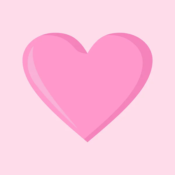 Basit aşk kalp pembe vektör şekil grafiği — Stok Vektör