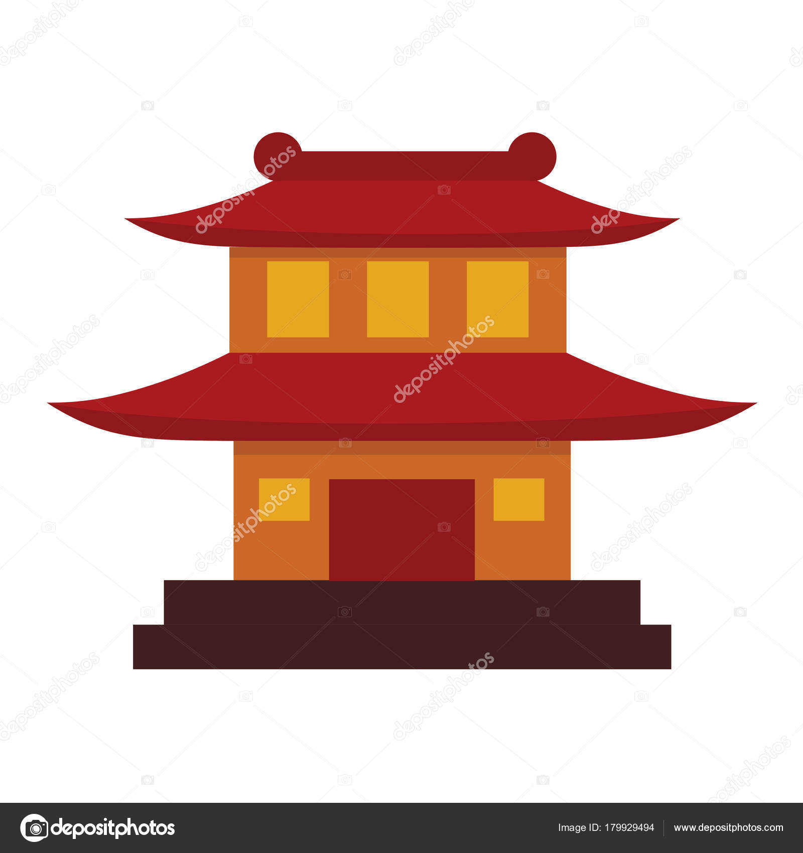 Image vectorielle Illustration vectorielle simple de temple de pagode  chinoise graphique par ©svvell - 179929494, image size:1600x1700
