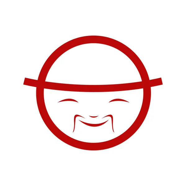 Soyut Çinli erkek yüz profil sembol vektör şekil grafiği — Stok Vektör