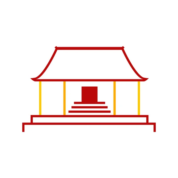 Abstracto simple chino pagoda templo vector ilustración gráfica — Archivo Imágenes Vectoriales